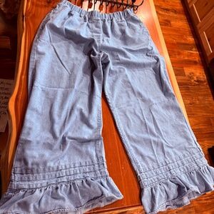 SHEIN Curve ruffle wide leg pants